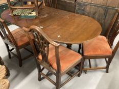 Early/mid 20th cent. Regency revival small mahogany extending dining table on turned supports on
