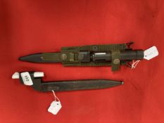 Militaria/Edged Weapons: Argentinian FN FAL type C bayonet scabbard and frog 12½ins, South African