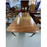 Early 19th cent. Mahogany D end dining table, two D ends and three extension leaves above a frieze