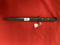 Militaria/Edged Weapons: Yugoslavian M1948 Mauser bayonet and matching scabbard. 15¾ins.