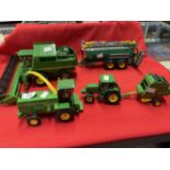 Toys: Diecast Britain's ERTL Farming John Deere licensed products. 6410 Tractor, 590 Baler, 6650