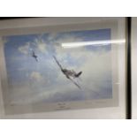 Aviation Prints: Ramrod 792 by Robert Taylor signed by Air Vice Marshall Johnnie, framed and glazed.