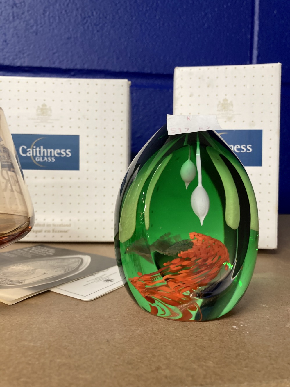 Caithness: Paperweights Festive Kisses boxed and Jubilee Rose, Caithness Commemorative topaz - Image 3 of 3