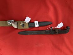 Militaria/Edged Weapons: No. 9 MK1 D-51 chrome plated parade bayonet canvas frog 10¾ins, Bulgarian