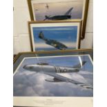 Aviation Prints: The Hunter F86A signed by Adrian Gjertsen 17ins. x 12ins, Duel Below Zero Gunter