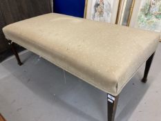 Edwardian large stool on square tapering legs. 48ins. x 25ins.