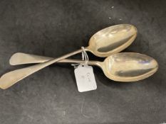 Hallmarked Silver: Pair of tablespoons hallmarked Sheffield. Weight 5oz.