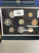 Numismatics: Coins, proof sets Royal Mint coins of the United Kingdom Year sets 1983 - 1989, most