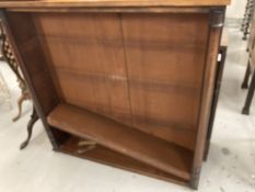 19th cent. Mahogany open bookcase with three adjustable shelves. In need of restoration. 43¼ins. x