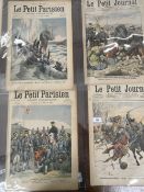 Le Petit Journal, large format French political magazine, each with impressive coloured designs to