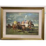 Pictures & Prints: Alfred James Munnings (1878-1959) print, 'Sketch of a Start' Newmarket 1951,