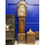 Clocks: 20th cent. Longcase mahogany and inlaid case.
