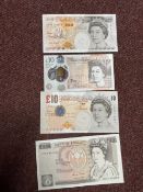 Numismatics: Banknotes, GB collection of four Bank of England £10 notes, one Jane Austen CA41,