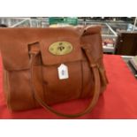 Fashion: Mulberry 'Bayswater' handbag. Mulberry serial number 026904. Key attached within leather