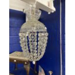 Early 20th cent. Cut glass bay chandelier of twenty rows. 16ins. x 9ins.