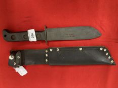 Militaria/Edged Weapons: British MOD survival knife 1997, black. 12ins.