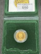 Gold Coins: 1980 Queen Elizabeth II proof Sovereign 22ct. In presentation pack. 8g.