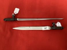 Militaria/Edged Weapons: SKS-45 blade bayonet, and SKS-45 spike bayonet. (2)