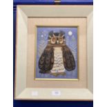 •20th cent. English School Sheila Flinn (1929- ): 'The Owl', oil on board, signed bottom right.