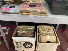 Gramophone records Jazz style 78rpm records in three boxes. Approx. 100.