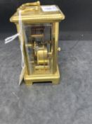 Clocks: 20th cent. 8 day Bayard brass carriage clock, white enamelled face with Roman numerals,