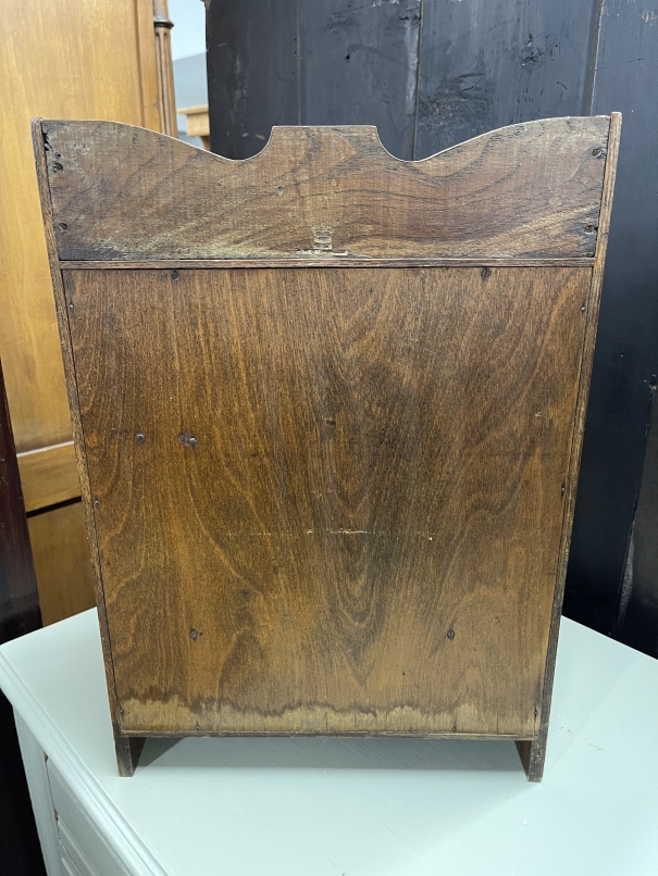 20th cent. Oak smokers companion glazed door, fitted interior of three drawers, pipe rack, storage - Image 6 of 7