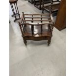 19th cent. Rosewood Cantabury spiral turned uprights above a serpentine fronted drawer on turned