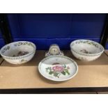 20th cent. Ceramics: Portmeirion Botanic Garden salad bowls, Mexican Lily and Christmas Rose,