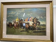 Pictures & Prints: Alfred James Munnings (1878-1959) print, 'Sketch of a Start' Newmarket 1951,