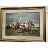 Pictures & Prints: Alfred James Munnings (1878-1959) print, 'Sketch of a Start' Newmarket 1951,