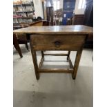 Late 19th cent. Continental low one drawer side table with cross stretchers, probably Spanish.