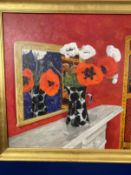 Geraldine Girvan (1947): Oil on canvas titled Red Studio still life, signed bottom right and on