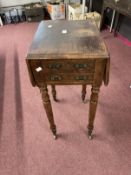 20th cent. Chinese hardwood cricket table with round top and under tier on triangular legs. 30ins. x