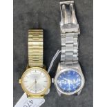 Watches: 1980s yellow metal rotary 17 jewel Incabloc wristwatch, plus an Accurist wristwatch.