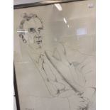 Don Bachardy (British, born 1934): Pencil drawing Portrait of Mark Littman, signed lower left,