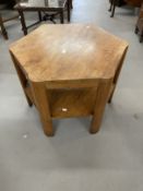 20th cent. Hardwood hexagonal coffee table on six legs with under tier. 31ins. x 22½ins.