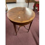 Early 20th cent. Edwardian Regency Revival occasional table of circular form inlaid with geometric