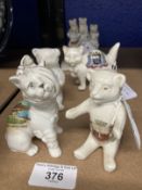 Late 19th/Early 20th cent. Ceramics: Crested ware cat with a bandage around her head, Eastbourne,