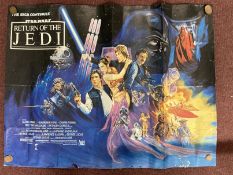 Film Posters: Star Wars Quad film poster for Return of The Jedi. Printed Lonsdale and Bartholomew.