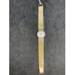 Watches: Ladies 18ct yellow gold Omega bracelet watch with diamond set bezel. 40g. Inclusive