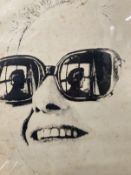 David Hicks (British, 1929 - 1998): Etching, Head of Mrs Littman wearing Sunglasses, signed lower