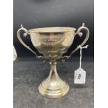 Greyhound Racing/Hallmarked Silver: Two handled Greyhound Trophy, Portsmouth Stadium 1938. 8oz.