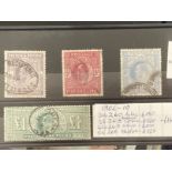 GB Stamps: King Edward VII 1902-10. High value definitives used SG260 lilac, SG263 bright carmen,