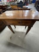 Continental one drawer side table on square tapered legs. 31½ins. x 16ins. x 31ins.