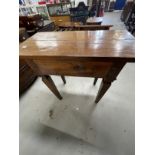 Continental one drawer side table on square tapered legs. 31½ins. x 16ins. x 31ins.