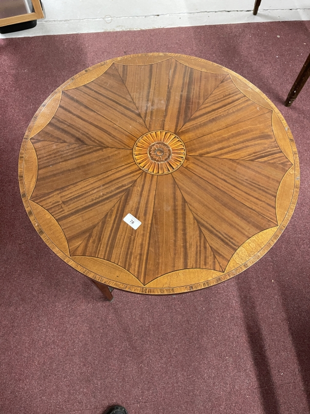 Early 20th cent. Edwardian Regency Revival occasional table of circular form inlaid with geometric - Image 2 of 3