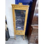 Early 20th cent. Satinwood painted display cabinet glass door and shelves on square tapering legs