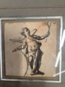 Venetian School: Probably 18th century pen, ink and grey wash drawing of Putto, unsigned, framed and
