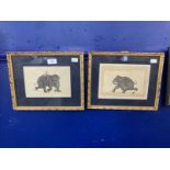 Indian School: A pair of late 19th / early 20th century watercolours of Elephants, one being