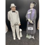 20th cent. Ceramics: Royal Doulton figurine HN3057 Sir Winston Churchill plus a Nao figure of a male